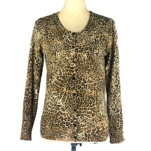 JONES NEW YORK (PS) Animal print cardigan